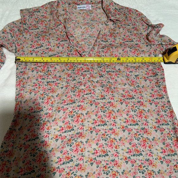 Women's Vintage Splendid for Holt Renfrew Floral Print Shirt Top Blouse Size 2 - Picture 7 of 11